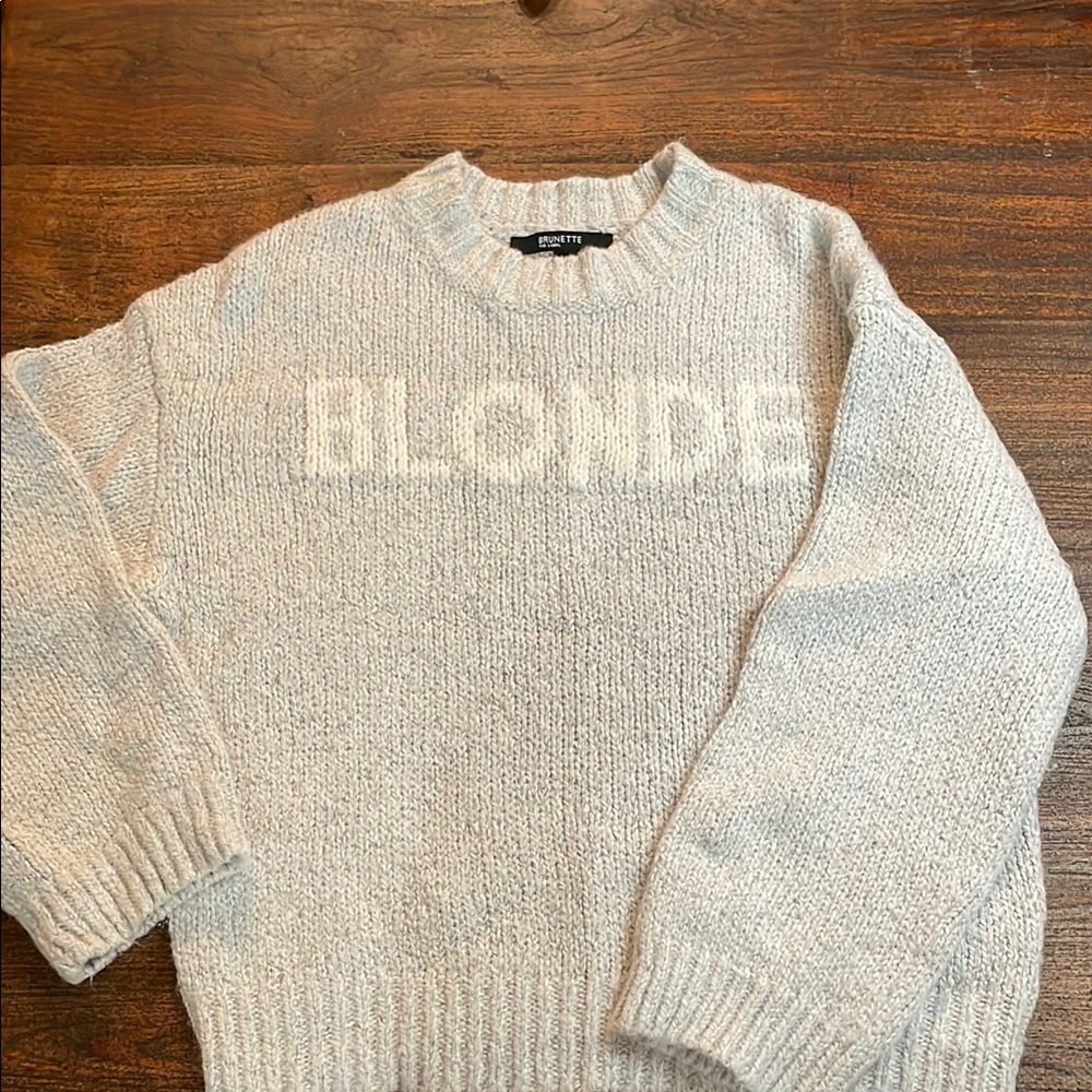 Brunette The Label Light Gray Knit Sweater